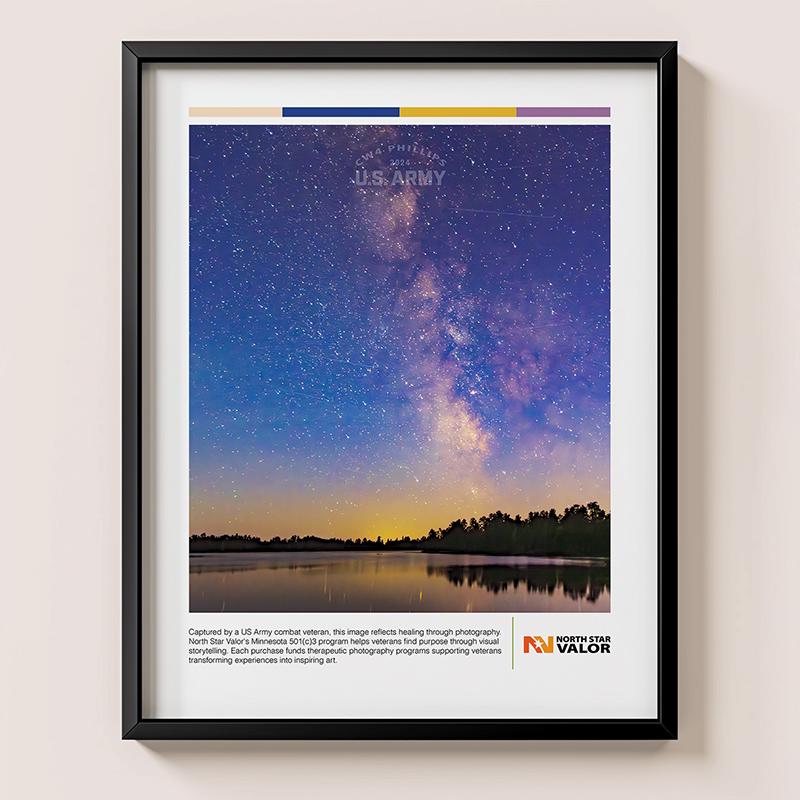 Milky Way Lake Photography Print: Veteran Healing Art (11x14")