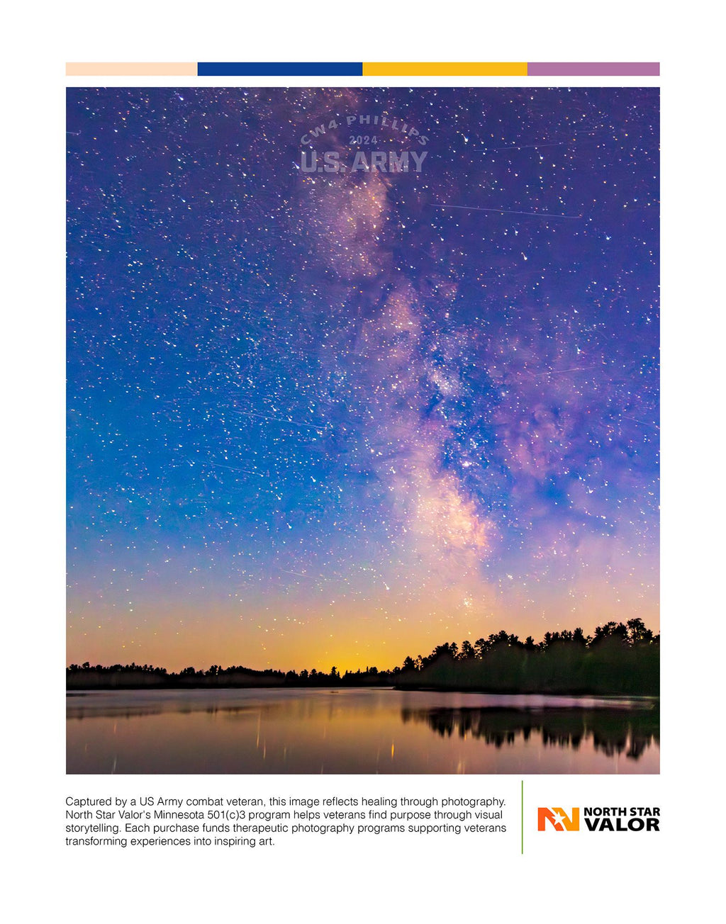 Milky Way Lake Photography Print: Veteran Healing Art (11x14")
