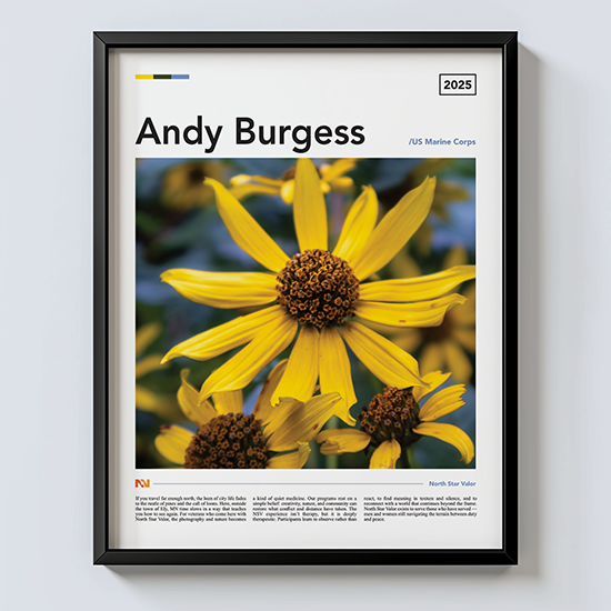 Andy Burgess US Marine Corps Veteran - Happiness - 11"x14" Poster - Frame Not Included